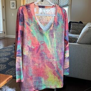 Colorful Soft Surroundings Abstract Long Sleeve Tunic